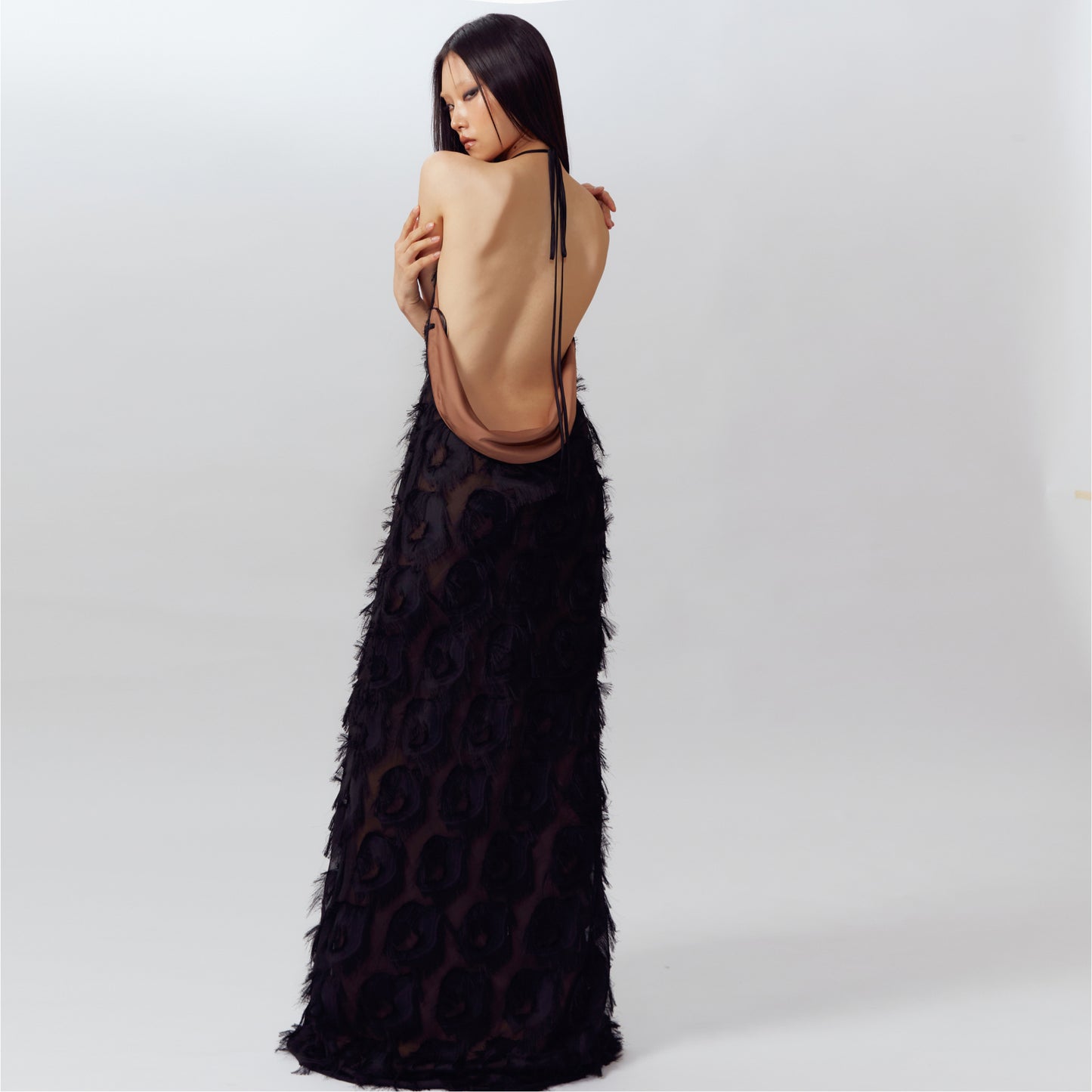 NOIR HALTER DRESS